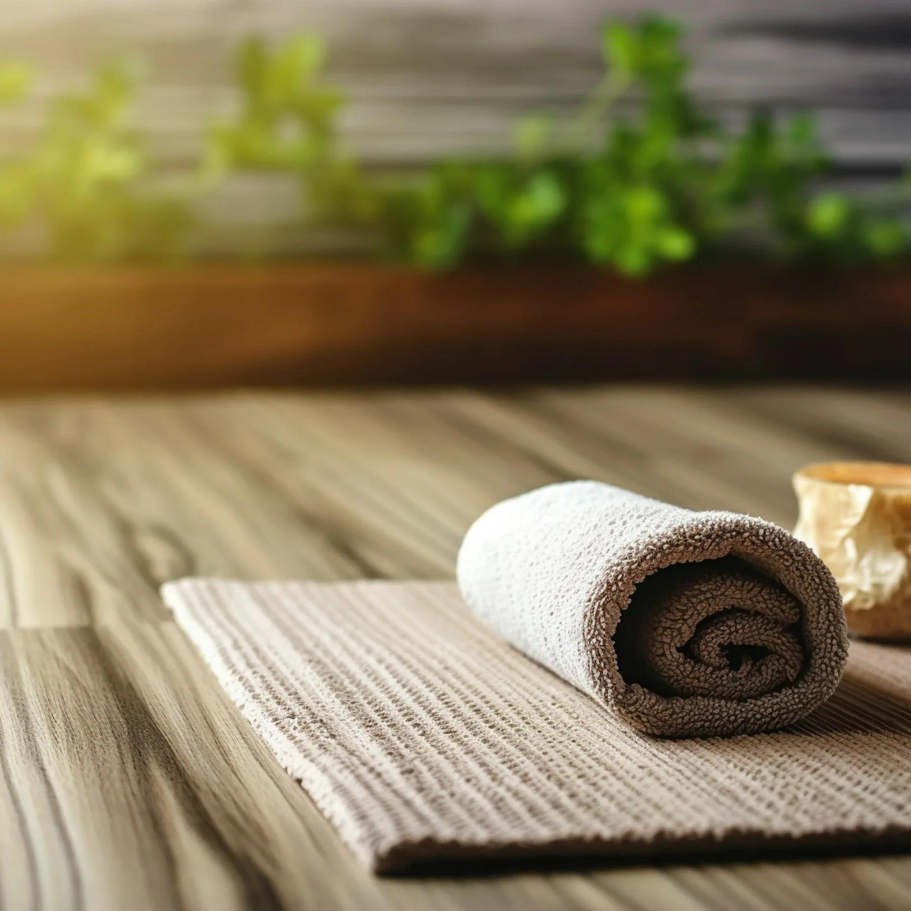 Rolled towel in a quiet Imperial Spa & Wellness treatment room